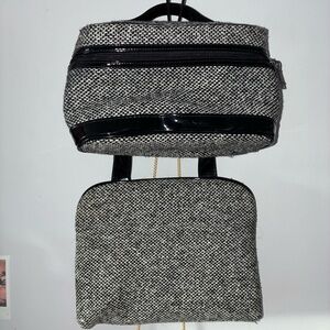 Woven Black and Gray Cosmetics Set